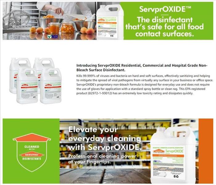 ServprOXIDE staged beside chef preparing peaches, description of ServprOXIDE and how to use it